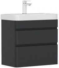 Тумба под раковину Equil Eltoro 60 tpELTR60.2Y-03 подвесная цвет Черный матовый