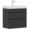 Тумба под раковину Equil Eltoro 60 tpELTR60.2Y-03 подвесная цвет Черный матовый