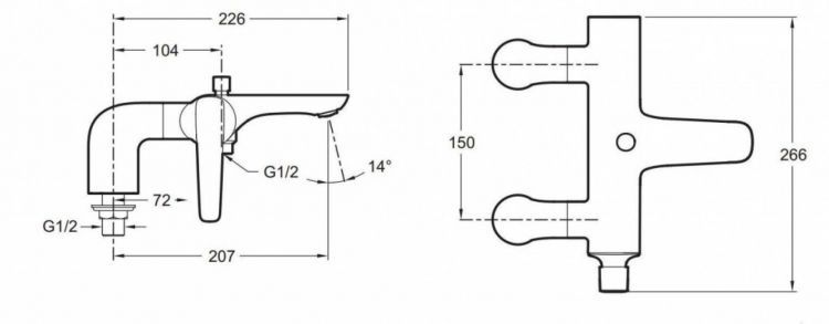 Смеситель для ванны Jacob Delafon Aleo+ E72320-CP