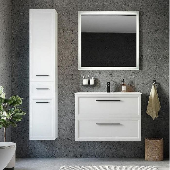 Комплект мебели для ванной STWORKI Эстерсунд 90 440891 подвесной Белый матовый