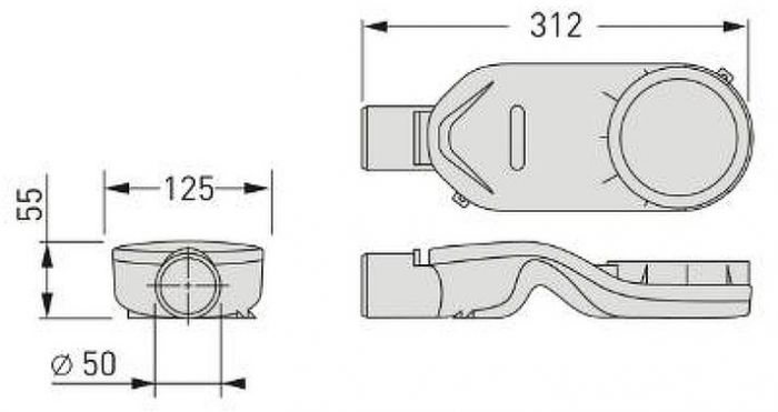 Сифон для душевого лотка Berges 099000 с горизонтальным выпуском