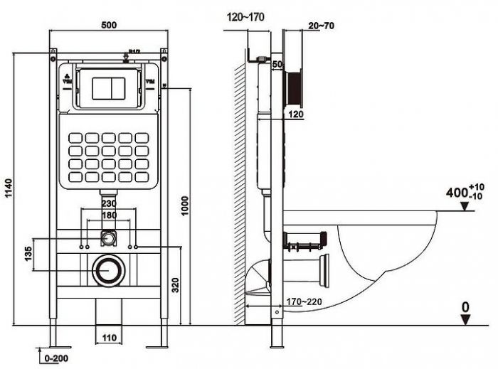 Комплект унитаза Abber Rechteck AC1201-AC0105-AC0121RG с сиденьем Микролифт и клавишей смыва цвет Золото розовое