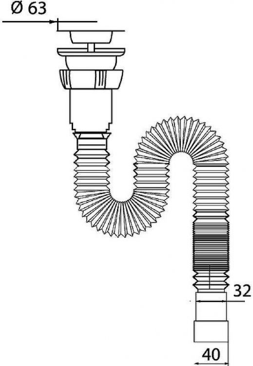 Сифон для раковины Wirquin 30717987 Нержавеющая сталь