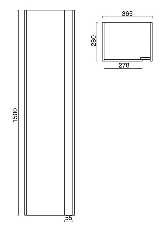 Пенал BUONGIORNO 150 см, европейский белый Пенал BUONGIORNO 150 см, европейский белый