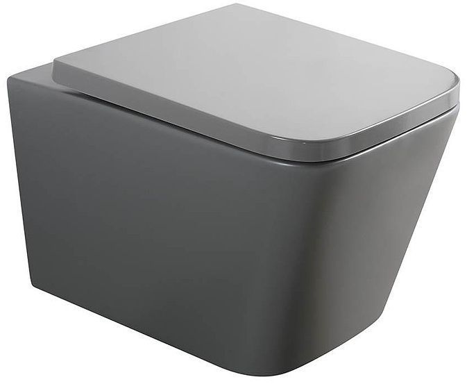 Унитаз Veconi Pulo VPU-51TGR подвесной цвет Серый матовый с сиденьем Микролифт Унитаз Veconi Pulo VPU-51TGR подвесной цвет Серый матовый с сиденьем Микролифт