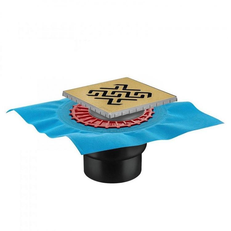 Душевой трап Berges Zentrum Antik 150х150 094465 с решеткой цвет Бронза