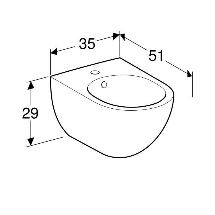 Биде подвесное Geberit Acanto, 500.601.01.2