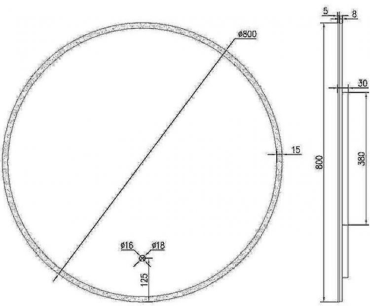 Зеркало Sancos Sfera 80 SF800 с подсветкой с сенсорным выключателем