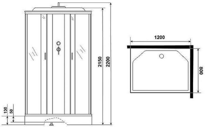 Душевая кабина Niagara Classic 120х80 NG-43285-14QP без гидромассажа