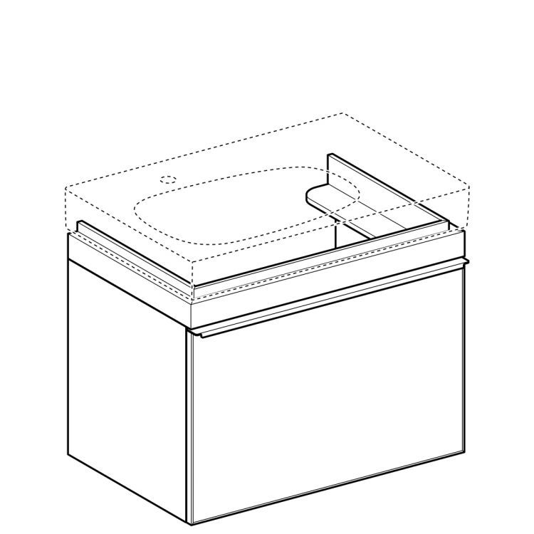 Тумба под раковину Geberit Citterio 73.4х55.4х50.4, светлый дуб, бежевое стекло [500.557.JI.1]