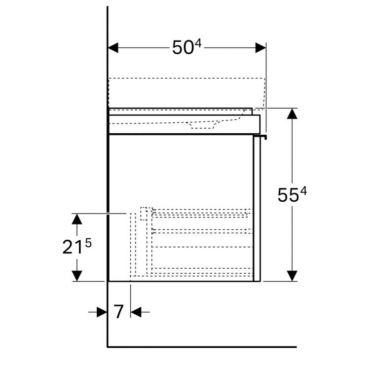 Тумба под раковину Geberit Citterio 73.4х55.4х50.4, светлый дуб, бежевое стекло [500.557.JI.1]
