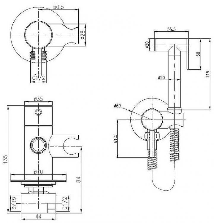Гигиенический душ со смесителем Boch Mann Braies W CK-P07W BM10410 Белый матовый Гигиенический душ со смесителем Boch Mann Braies W CK-P07W BM10410 Белый матовый