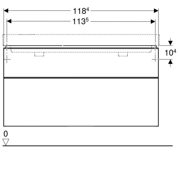 Тумба под двойную раковину Geberit Smyle Square 120x61.7, темно-серый матовый [500.356.JK.1]
