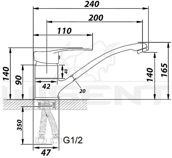 Смеситель для кухни Wisent WP42202 цвет Хром
