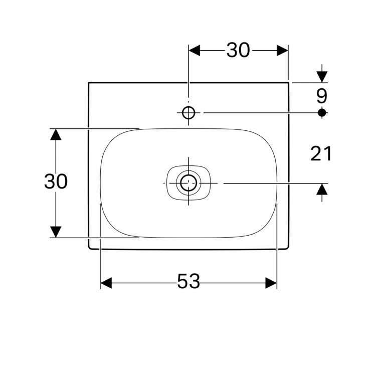 Раковина Geberit Citterio 60х50, без перелива  [500.544.01.1]