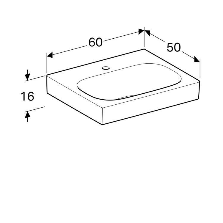 Раковина Geberit Citterio 60х50, без перелива  [500.544.01.1]