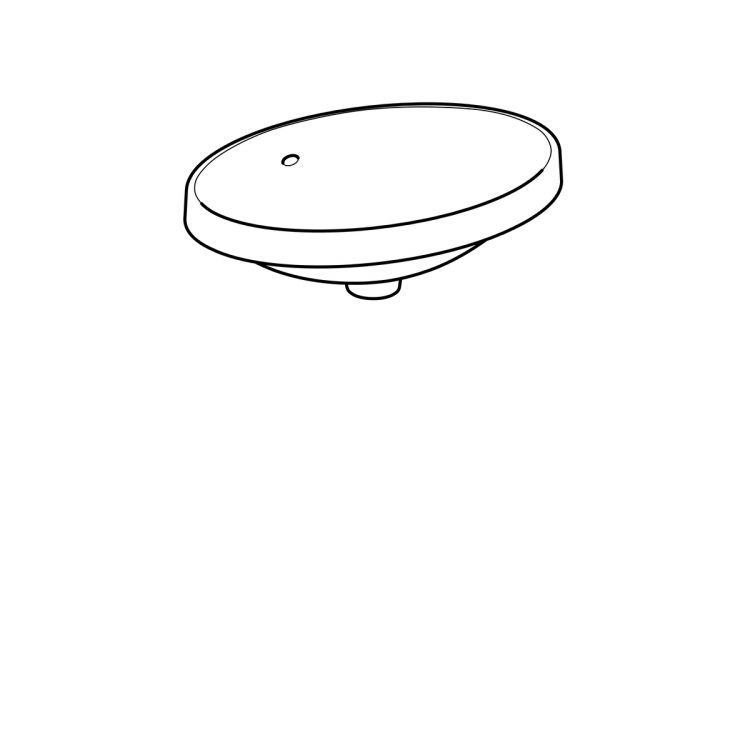 Раковина Geberit VariForm овальной формы, 55х40 см, без отв. под смеситель, с отв. перелива [500.716.01.2]