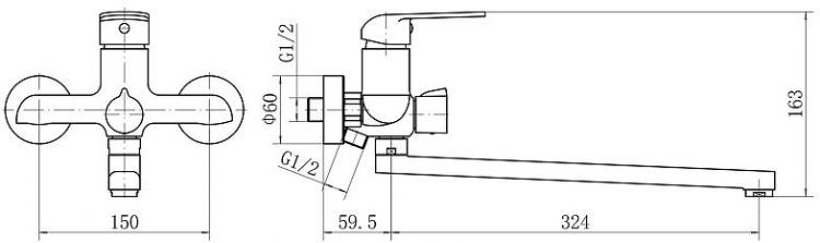 Смеситель для ванны Plstart PD22082 универсальный цвет Хром Смеситель для ванны Plstart PD22082 универсальный цвет Хром