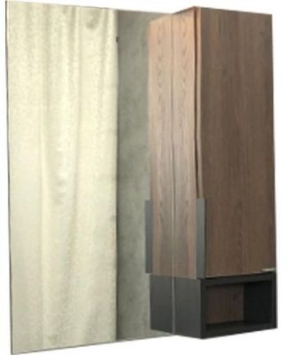 Зеркало со шкафом Comforty Франкфурт 75 00004151044 Дуб шоколадно-коричневый Черное матовое