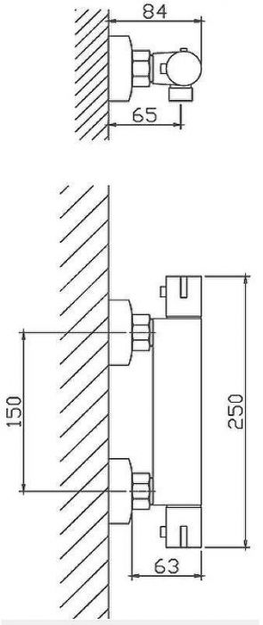 Смеситель для душа Haiba HB20809 с термостатом Хром