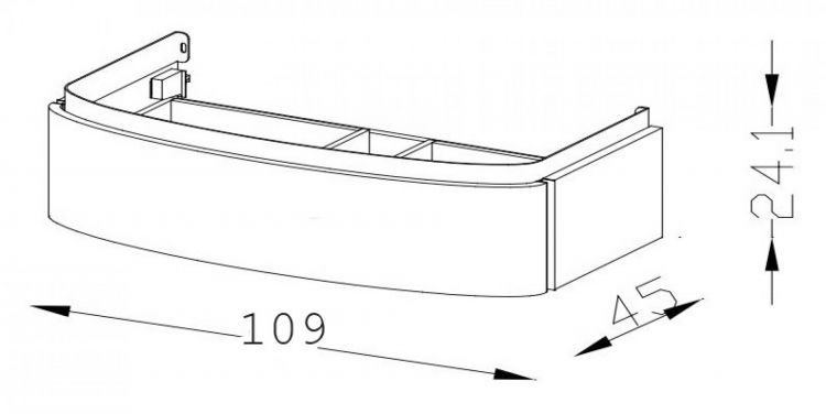 Тумба подвесная Presquile, цвет серый титан, лак, 110 см, [EB1101-N21]