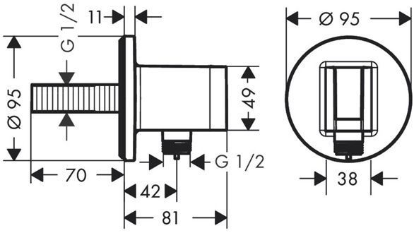 Hansgrohe FixFit S Шланговое подсоединение с душевым держателем, цвет: полированое золото