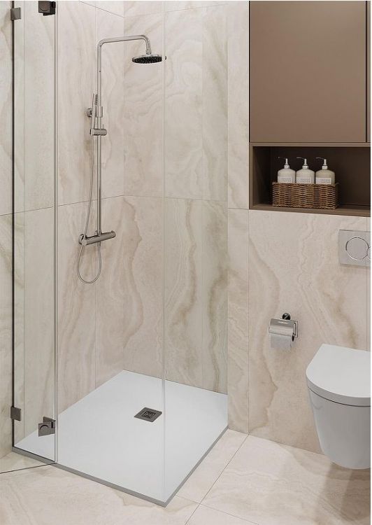 Душевой поддон из искусственного камня Stpool Lite 100х90 1237428 White Matt