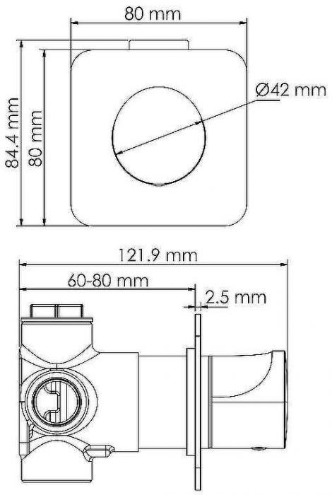Переключатель потоков WasserKRAFT Havel A282 Золото матовое