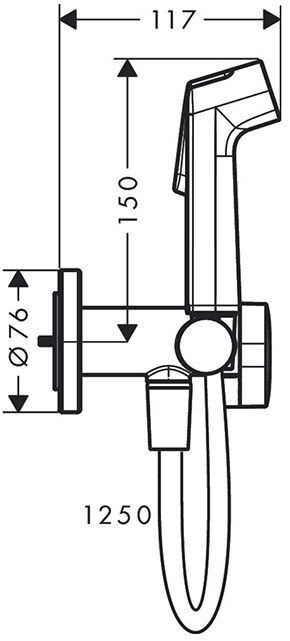 Hansgrohe Bidette E Гигиенический душ со смесителем, держатель, цвет: черный матовый