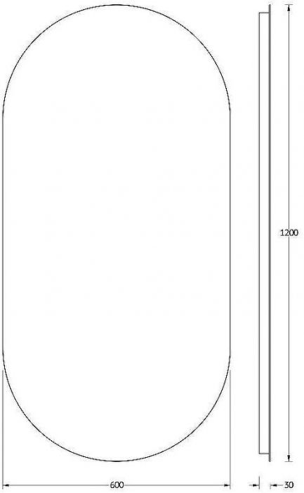 Зеркало Evoform Ledshine 120x60 BY 2588 с подсветкой 26.5 W - без выключателя - нейтральный белый свет
