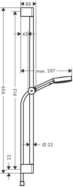 Hansgrohe Pulsify Душевой гарнитур, настенный, цвет: черный