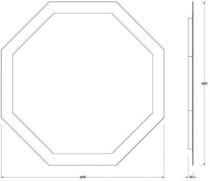 Зеркало Evoform Ledshine 100x100 BY 2507 с подсветкой 32 W - без выключателя - нейтральный белый свет