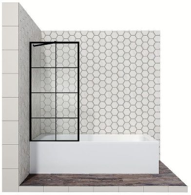 Шторка на ванну Ambassador Bath Screens 70х140 16041208 профиль Черный стекло прозрачное
