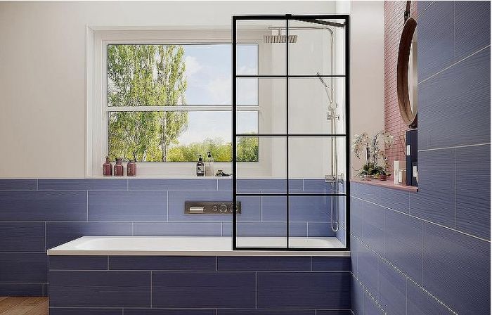 Шторка на ванну Ambassador Bath Screens 70х140 16041208 профиль Черный стекло прозрачное