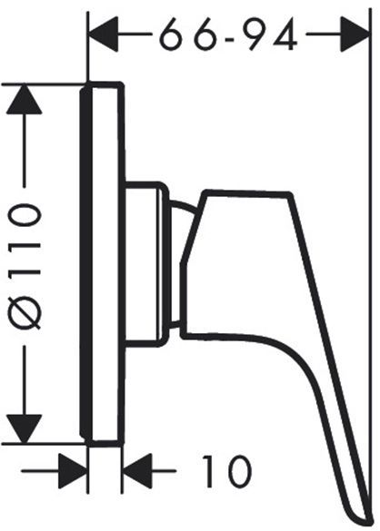 Hansgrohe Focus Смеситель для душа, встраиваемый, с маленькой розеткой, СМ, внешняя часть, цвет: хром