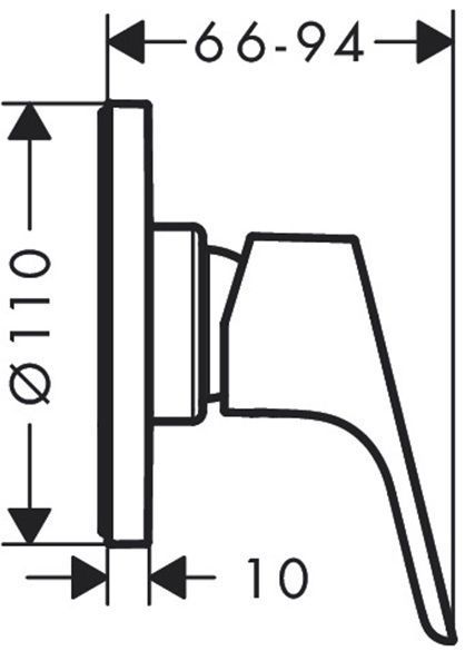 Hansgrohe Focus Смеситель для душа, встраиваемый, с маленькой розеткой, СМ, внешняя часть, цвет: хром