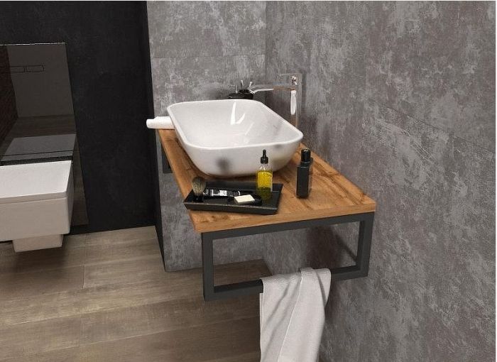 Столешница под раковину 1MarKa Grunge Loft 90 У85831 подвесная Дуб вотан