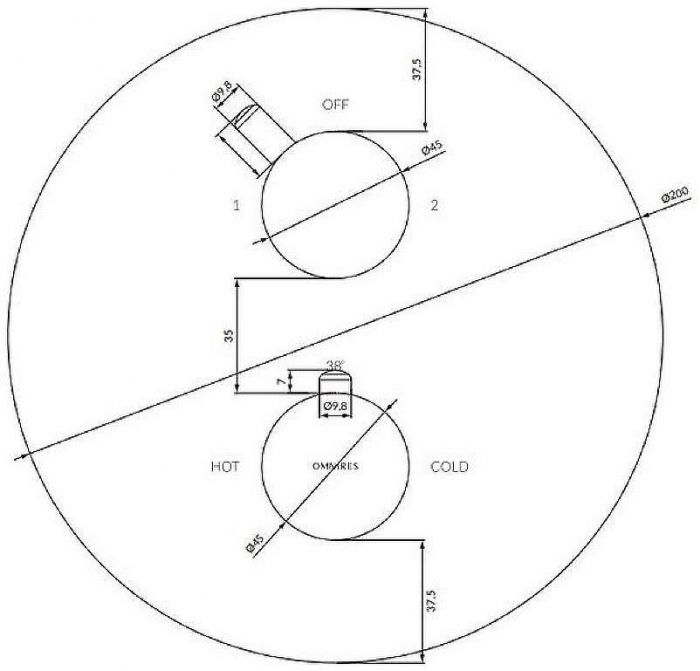 Смеситель для душа Omnires Y Y1236ROBL с термостатом Черный