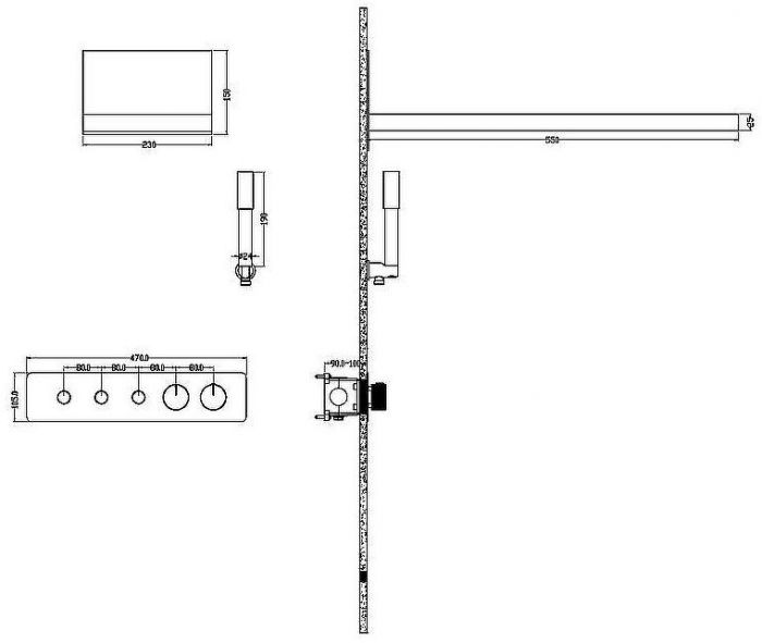 Душевая система Boheme Fusion 131-G с термостатом Золото