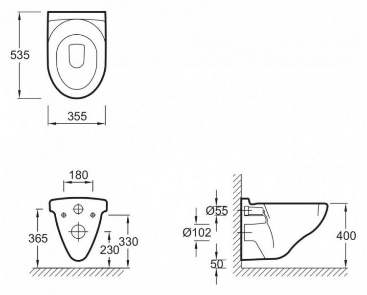 Унитаз подвесной Jacob Delafon Patio E1755-00 без крышки
