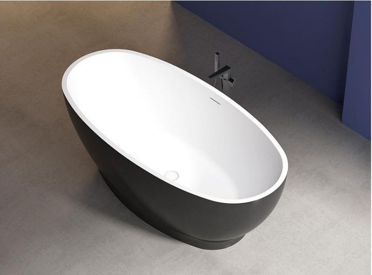 Акриловая ванна Abber 165х80 AB9207MB Черная без гидромассажа