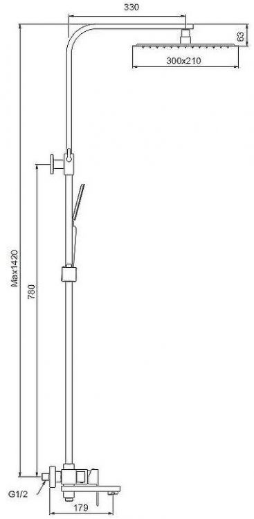Душевая система Splenka S224.24.06 Черная матовая Душевая система Splenka S224.24.06 Черная матовая