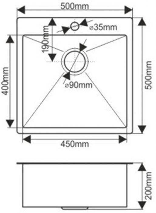 Кухонная мойка Fabia 50х50 50503D Декор