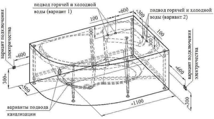 Акриловая ванна Radomir Vannesa Ирма 160х105 R 2-76-2-2-0-229 с гидромассажем Баланс Хром