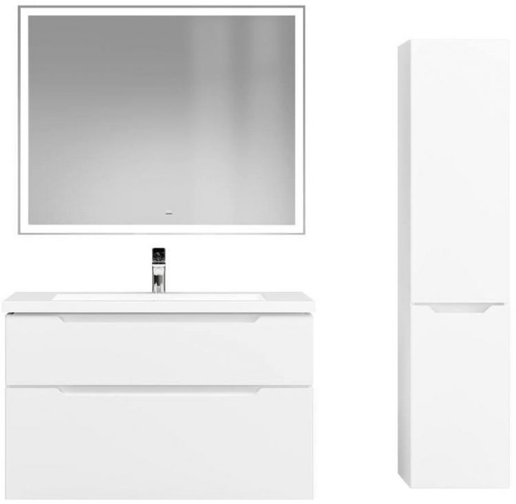 Зеркало Jorno Prima 100 Prim.02.100/W/RL с подсветкой с бесконтактным выключателем