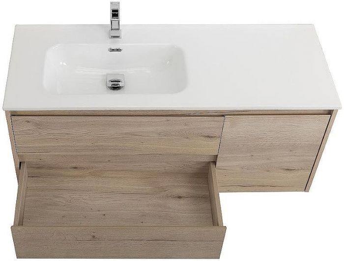 Тумба под раковину BelBagno Kraft 120 L KRAFT-1200-2C-1A-SO-RGB-L подвесная Rovere Galifax Bianco