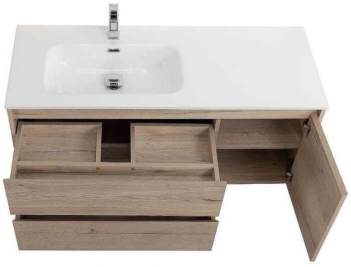Тумба под раковину BelBagno Kraft 120 L KRAFT-1200-2C-1A-SO-RGB-L подвесная Rovere Galifax Bianco
