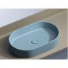 Умывальник CERAMICANOVA Element чаша накладная овальная (цвет Голубой Матовый) CN6048ML