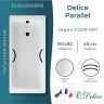 Чугунная ванна Delice Parallel 180х80 DLR220506RB с черными матовыми ручками без антискользящего покрытия