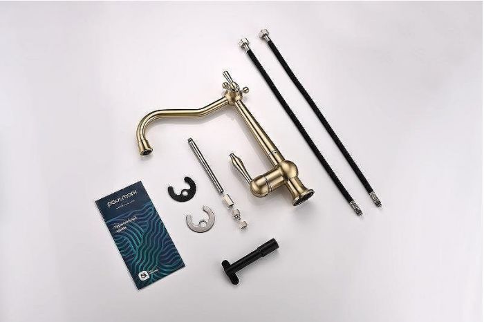 Смеситель для кухни Paulmark Retro Re213226-BR Бронза